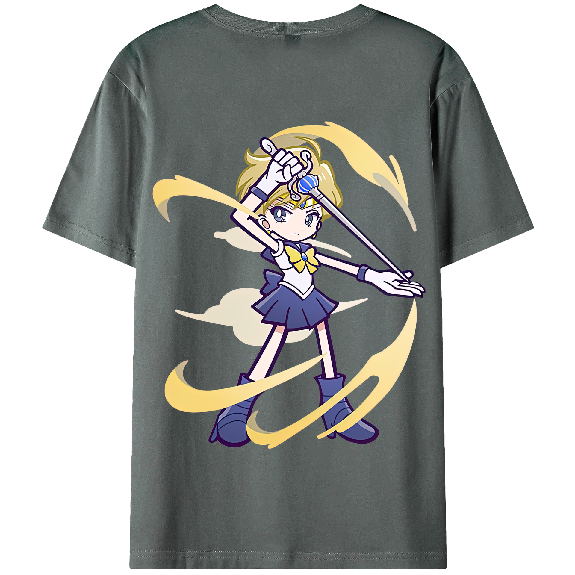 （画像用） 美少女戦士セーラームーン 天王はるか Sailor Moon Tenoh Haruka 綿100％半袖Tシャツ（背面プリント）